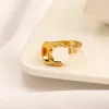 Rings Gold Luxury Ring Brand Letter Band Rings Brass Ligo de Liga Open Rings Designer de Moda Crystal Pearl Ring F