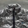 Мужские куртки Китис Ярко -серебряный 3 -метровый грудь сгущенный теплый случайный слабый мужской и женский ватный пальто в том же стиле