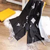 2024 Luxe designer dames high-end konijn kasjmier sjaal met klassiek klavertje vier patroon voor super comfort en warmte Luxe maat 180x70cm