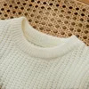 Baby Girls Boys Knit Sweaters Winter Fall Kids Clothes Cute Long Sleeve Contrast Color Casual Pullover Tops Toddler Knitwear 231228