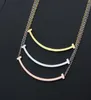 New Arrive Fashion Classic Lady 316L Titanium steel Lettering 18K Plated Gold Necklaces With Double Pendant 3 Color M Size6072696