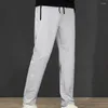 Men's Pants Elastic Waistband Trousers Cozy Winter Soft Thick Waist With Drawstring Pockets Ideal For Casual Sports Fall