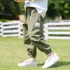 Casual Pants Baby Boys Lose Harem Toddler Cargo Spodnie bawełniane i lniane dziecięce dres pantalones informatyczne nastolatki dzieci 231227