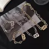 2020 NOUVELLE FACE FEMMES GOLD METAL METAL B Collier Bracelet Chaîne de liaison épaisse Chauteur de haute qualité 1215K