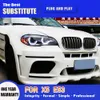 Estilo do carro lâmpada dianteira drl luz de circulação diurna streamer sinal de volta para bmw x5 e53 led farol 07-13 feixe alto anjo olho lente do projetor