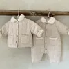 Geboren Baby Winter Romper 0-3Years Jongen Meisje Lange Mouw Fleece Dikker Warme Jumpsuit Uitloper Gewatteerde Katoenen Baby Kleding 231227