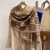 30% OFF scarf Autumn and Winter New Alphabet Color Blocking Cashmere Scarf Women's Warm Air Conditioner Wind Tassel Shawl