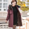 Kvinnors dike rockar 2023 Winter Jacka Women Parka Fashion Long Coat Hooded Parkas Slim With Fur Collar Warm Snow Wear vadderade kläder K186