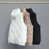 Trenchs de femmes manteaux coton gilet vêtement d'extérieur pour femmes 2023 automne et hiver décontracté sans manches noir col montant hauts