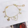 Armband Fashion Style Designer Armband Kvinnor Bangling Arvband Manschettkedjedesigner Letter Syckel Crystal Gold Plated rostfritt stål Wedd