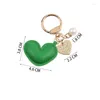 سلاسل المفاتيح الجلدية للنساء Love Keychain Label Pearl Heart Keyring Fashion Charm Bag Decoration Jewelry Decoration