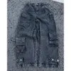 Retro Multi Pocket Y2K Jeans Women 2023 Winter High Waist Loose Denim Cargo New Haruku Gothic Wide Pants Streetwear