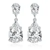 Boucles d'oreilles charmantes pour femmes, Anti-allergique, en argent Sterling 925, clignotant VVS1, diamant Moissanite, pour fête de mariage, joli cadeau