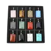 Pendant Necklaces Rectangular Stone Natural Crystal Pendants Pink Purple Chains Necklace For Women Fine Jewelry