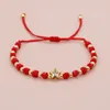 Strand Beaded Bracelet Block Originality Crystal Hand Knitting Five-pointed Star Bohemia Adjustable Tide Simple Rice Bead