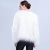 Kobiety Faux Fur Led LED Płaszcz Kostium świąteczny Cosplay Fluffy Fur Kurtka znana zimowa ciepłe festiwal imprezy Klub Klub 231227