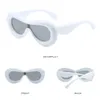 Solglasögon Kvinnor Män UV400 2000 -talets glasögonröd läppform Punk Sun Glasses Y2K Shades