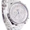 Pulsera de acero inoxidable Reloj para hombre Fecha Movimiento de cuarzo para hombre Reloj deportivo Dial blanco263r