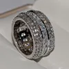 Choucong Eheringe Top Sell Drop Ship Luxusschmuck 925 Sterling Silber Prinzessin geschnittene weiße Topaz CZ Diamond Gemstones Promise249l