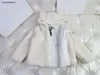 Veste en laine d'agneau blanche pure pour enfants, manteau pour tout-petits, taille 100 à 160, vêtements de styliste pour bébés, vêtements d'extérieur à capuche, Dec20, nouvelle collection