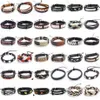 10pcs Lot Mix Style Leather Bracelets para joias de moda artesanal DIY Presente de 8 polegadas LB032842