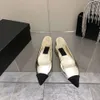 2024 mulheres vestido sapatos nude toe bombas tweed bezerro branco preto couro tweeds tecidos inverno casual festa sapatos designer de luxo moda ballet sapato plano