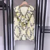 Women's Blouses Summer 2023 Tops Chiffon Design Sense Yellow Print Sexy V-Neck Ruffled Sleeveless Lightweight Vest Chic Shirts