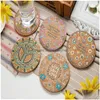 Tapetes Almofadas Redondo Natural Cork Coasters Resistente ao Calor Padronizado Tapetes Anti-escaldante Coaster Tabletop Proteção Bebida LX4663 Drop Deli Dh8Te