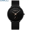 Crrju Top Brand Luxury Quartz Watch Men Casual Black Japan Quartz-Watch rostfritt stål Face Ultra Thin Clock Man Relogio Ny Nic222e