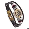 Charm-Armbänder Update Yinyang Armband Mlti Layer Lederarmbänder Damen Herren Modeschmuck Will And Drop Delivery Jewelr Dhgarden Dhgvx