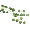 Dekorative Blumen 2pcs künstliche hängende Pflanze grünes Weinblatt für Hochzeitsfeiern Wandbalkon Dekoration Garland Begonie Rattan