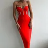 Sexy straples vestido bandage bodycon 2023 elegante beading festa noite clube midi vestidos verão outono roupas 231228