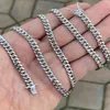 Herren Miami Cuban Link Chain Real Solid 925 Sterling Silber Füllkasten Halskette 6mm294k