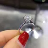 Luxus 2 CT Brilliant CZ Diamantringe Braut Ehering 100% 925 Silber gefülltem Schmuck Frau Geschenk R017348a