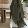 Vêtements ethniques Extra Long Khimar Mariffon 2 couches prière musulmane Vêtements islamiques Dubaï Turquie Femmes Hijab Robe Ramadan Hijabs Niqab