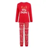 Christmas Family Clothes Set Kids Baby Rompers Letter Long Sleeve Home Wear Matching Pajamas Suit 231227