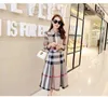 Basic Casual Jurken luxe B Designer Lente Vrouwen Jurk Zomer Lange Mouw Stand Kraag Plaid Party Werk Business Shirt Kleding 682W