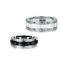 Handel zagraniczny pojedynczy rząd Czarno -biały ceramiczny pierścień pierścienia pierścienia ogonowa biżuteria Whole5433979