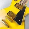 Customized electric guitar, yellow caston made old, yellow body binding, gold accessories, quick shipping