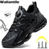 Waliantile Brand Quality Safety Safety Work Shoes for Men Construction Working Boots Steel Toe Antismash不滅のスニーカー男性231225