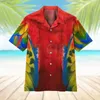 Men's Casual Shirts Samurai Warrior Red Flower Hawaiian Shirt 3D All Over Printed For Women's Harajuku Unisex