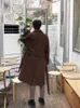 Men Vintage Woolen Coat Coat Korean Single Single Breadted Straight Business Overcal Over Coat Autumn Winter Windbreaker Coat Long 231227