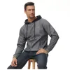 Sweat à capuche décontracté d'automne masculin Running Jogger Hooded Slim Fit Patchworks Sweatshirts Cozy Fleece Trawster Hipster Kanga 231228