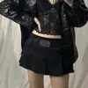 Gonne Fashion Women Women GOTH Pastel Mini Mini Y2K Bassa Rise Pocket Black Patchwork A-Line Gonna Outfit estetico