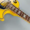 Customized electric guitar, yellow caston made old, yellow body binding, gold accessories, quick shipping