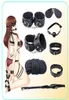 adultshopBDSM Kits Bondage 7PCS Set Leder Sexspielzeug für Erwachsene Spiel Erotik Handschellen Peitsche Knebel Nippelklemmen Paare Spielzeug Zubehör7572032