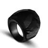 Zmzy Fashion Black Grands anneaux pour femmes Bijoux de mariage Big Crystal Stone Ring 316L Anillos en acier inoxydable 210701275T