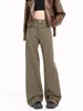 Maillard Brown Streetwear Jeans Mens och Womens American Straight Barrel Coffee Fit Plus Size Pants Harajuku Fashion 231228