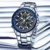 Luxury WateProof Quartz Watches Business Casual Steel Band Watch Watch Męskie Blue Angels World Chronograf 2112312048