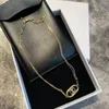 Victory Gate Classic Series Necklace For Womens Collarbone Chains Designers Pig Nose Shape Necklaces Female Gold Double Chain Necklet Engagement Jewelry